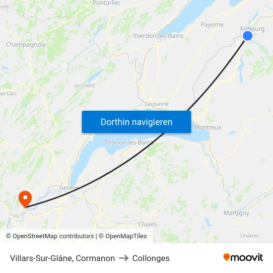 Villars-Sur-Glâne, Cormanon to Collonges map