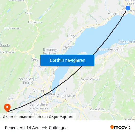 Renens Vd, 14 Avril to Collonges map