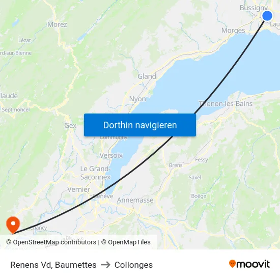 Renens Vd, Biondes to Collonges map
