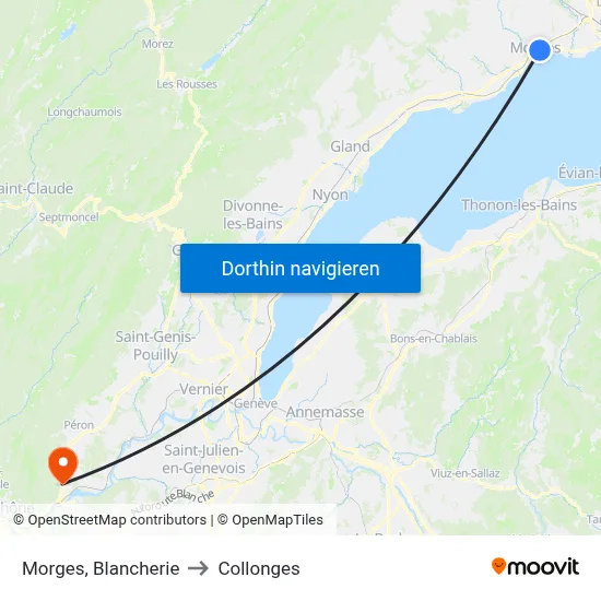 Morges, Blancherie to Collonges map