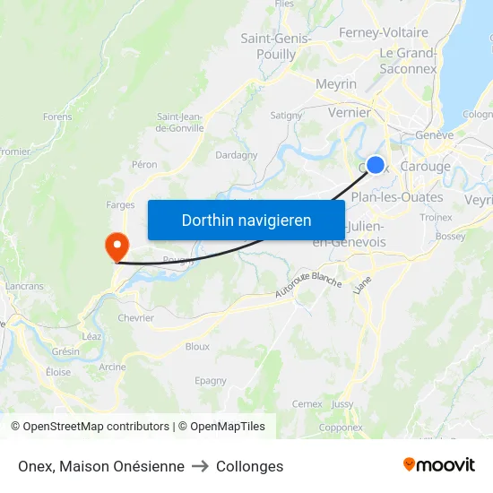 Onex, Maison Onésienne to Collonges map