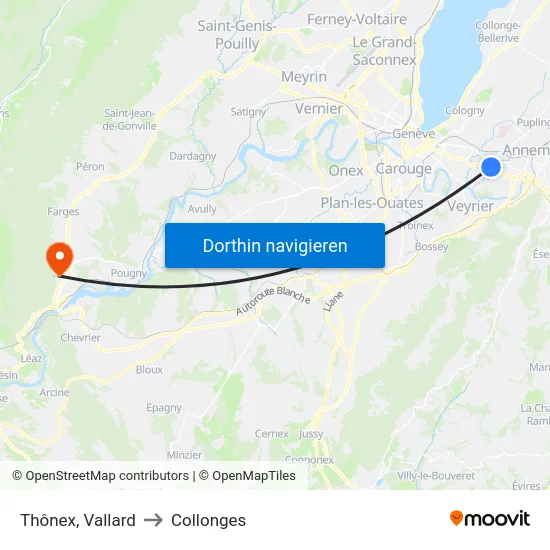 Thônex, Vallard to Collonges map