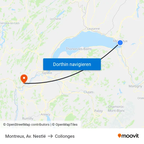 Montreux, Av. Nestlé to Collonges map
