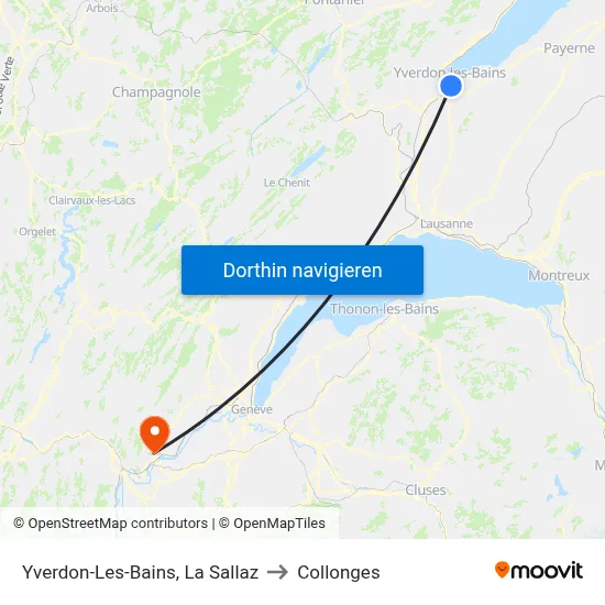 Yverdon-Les-Bains, La Sallaz to Collonges map