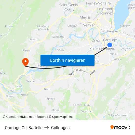 Carouge Ge, Battelle to Collonges map