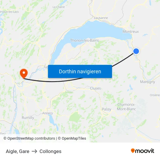 Aigle, Marjolin to Collonges map