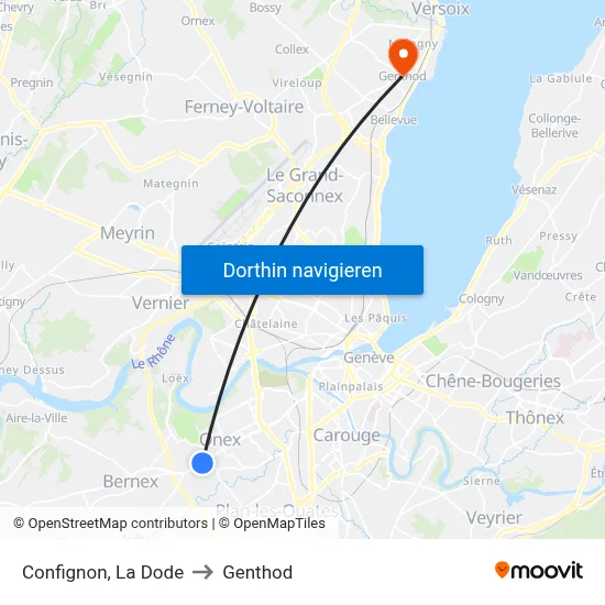 Confignon, La Dode to Genthod map