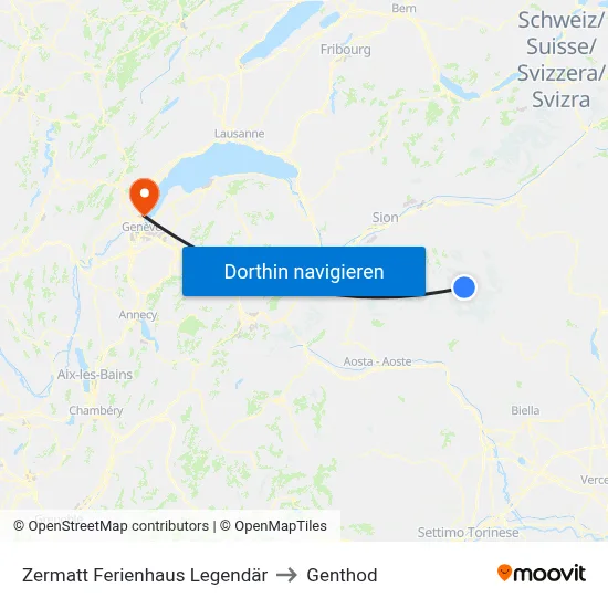 Zermatt Ferienhaus Legendär to Genthod map