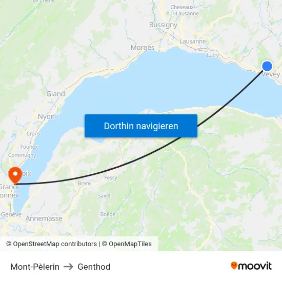 Mont-Pèlerin to Genthod map