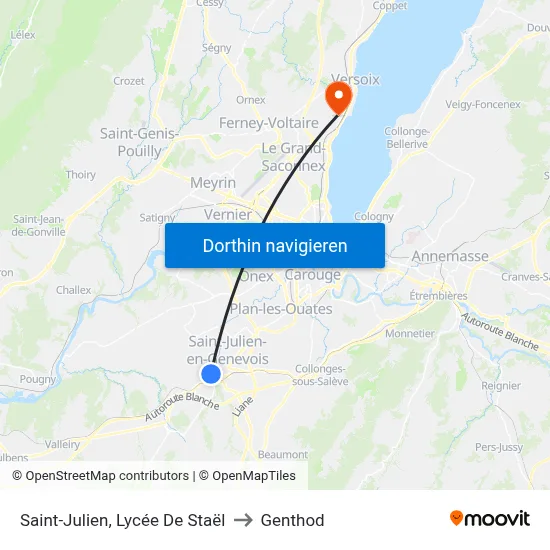 Saint-Julien, Lycée De Staël to Genthod map