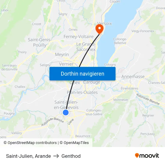 Saint-Julien, Arande to Genthod map