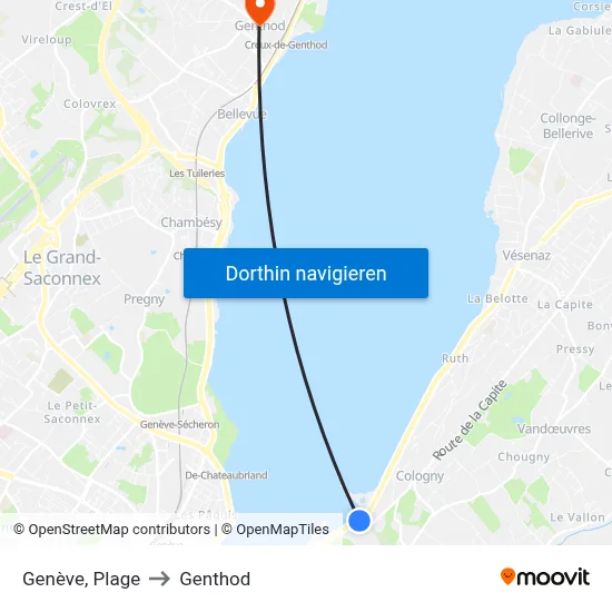 Genève, Plage to Genthod map