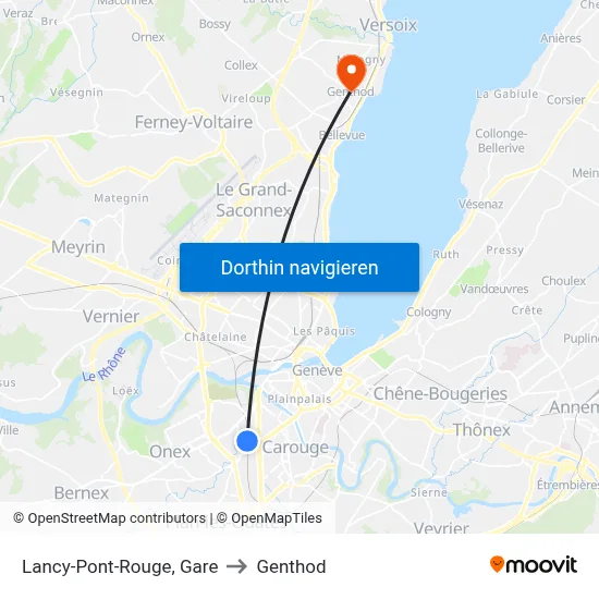 Lancy-Pont-Rouge, Gare to Genthod map