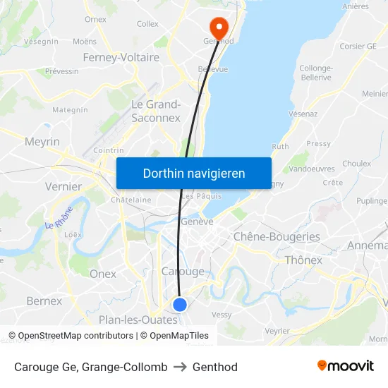 Carouge Ge, Grange-Collomb to Genthod map