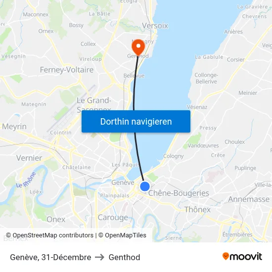 Genève, 31-Décembre to Genthod map