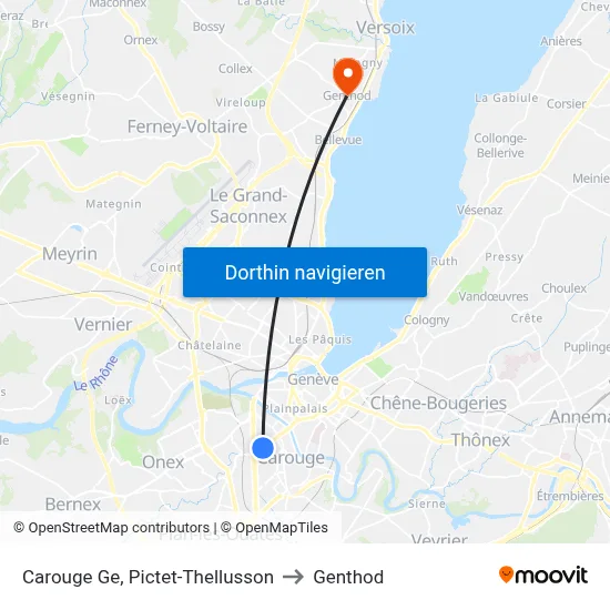 Carouge Ge, Pictet-Thellusson to Genthod map