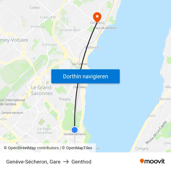 Genève-Sécheron, Gare to Genthod map