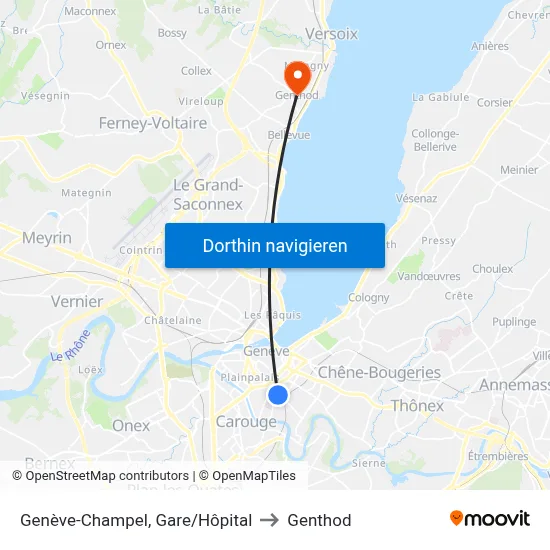 Genève-Champel, Gare/Hôpital to Genthod map