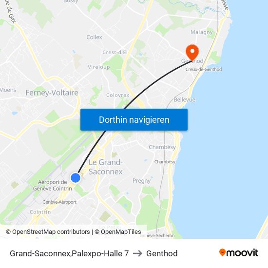 Grand-Saconnex,Palexpo-Halle 7 to Genthod map