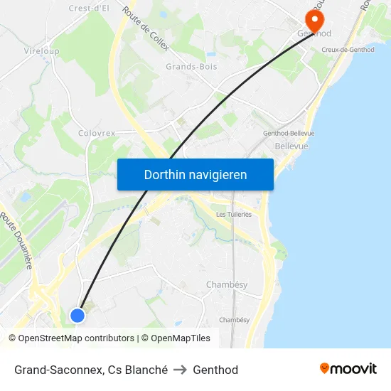 Grand-Saconnex, Cs Blanché to Genthod map