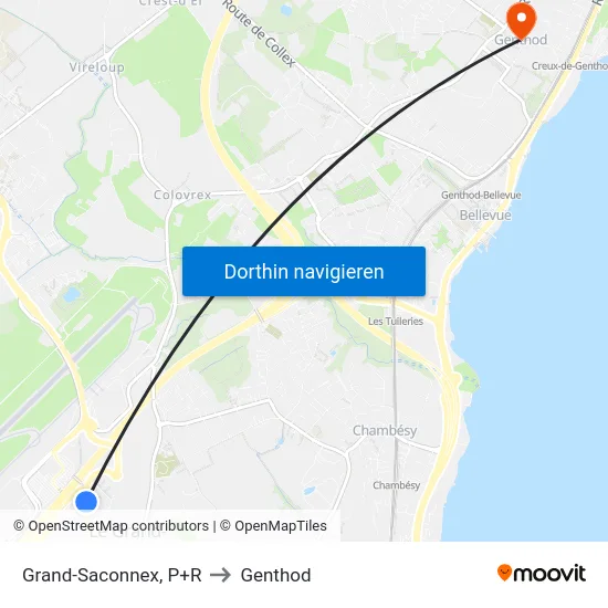 Grand-Saconnex, P+R to Genthod map