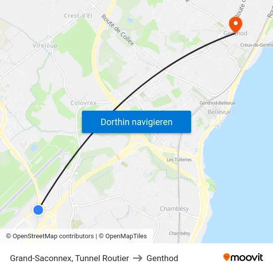 Grand-Saconnex, Tunnel Routier to Genthod map