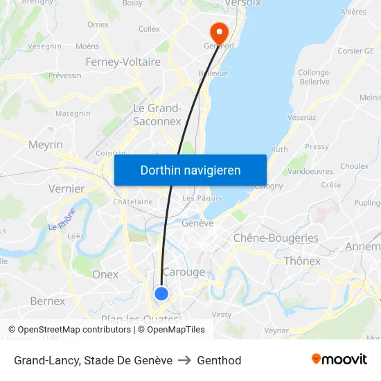 Grand-Lancy, Stade De Genève to Genthod map