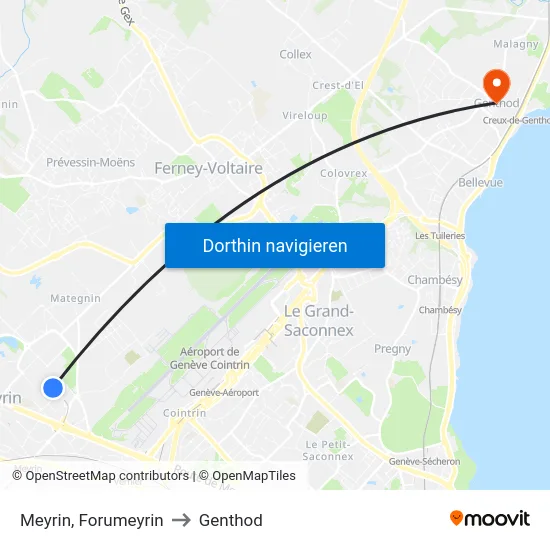 Meyrin, Forumeyrin to Genthod map
