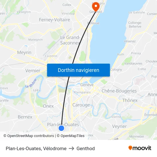 Plan-Les-Ouates, Vélodrome to Genthod map