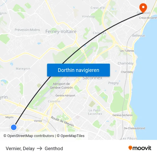 Vernier, Delay to Genthod map