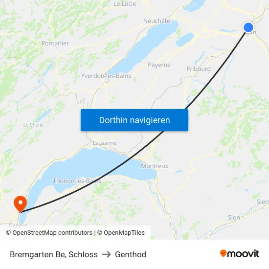 Bremgarten Be, Schloss to Genthod map