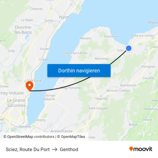 Sciez, Route Du Port to Genthod map