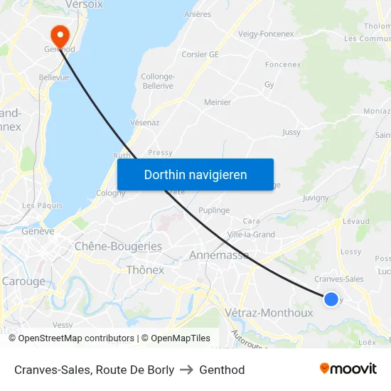 Cranves-Sales, Route De Borly to Genthod map