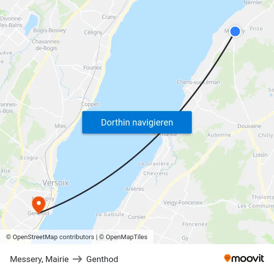 Messery, Mairie to Genthod map