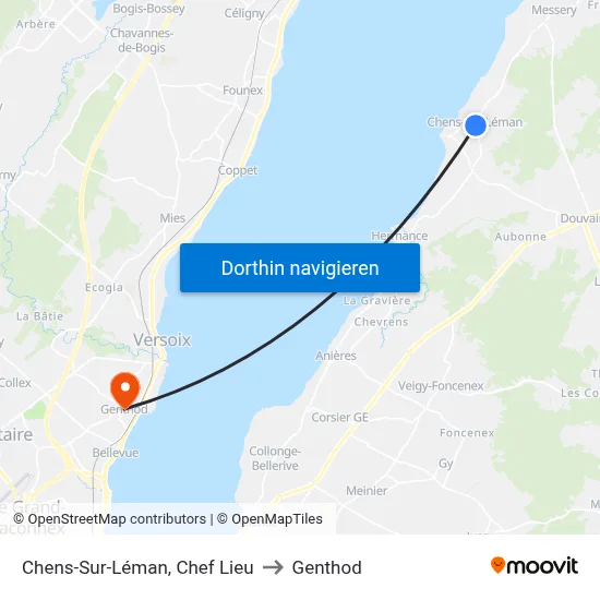 Chens-Sur-Léman, Chef Lieu to Genthod map