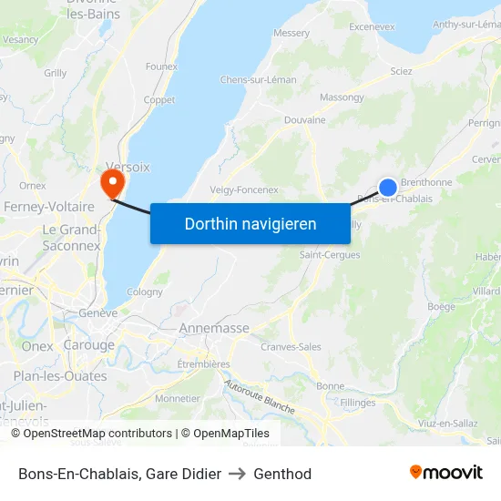 Bons-En-Chablais, Gare Didier to Genthod map