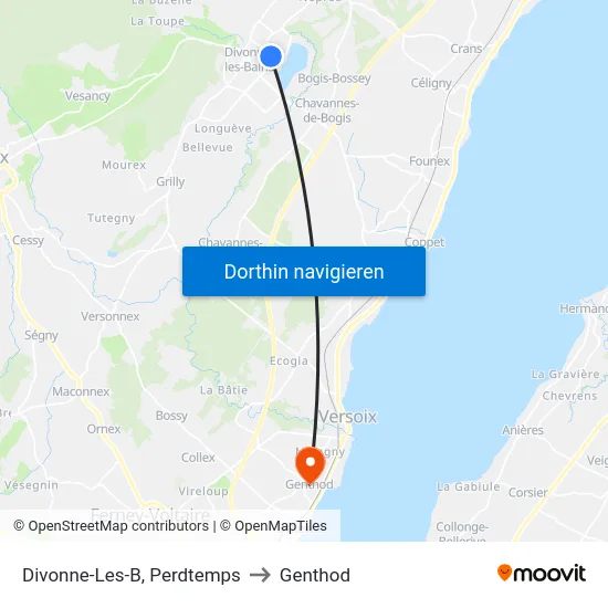 Divonne-Les-B, Perdtemps to Genthod map
