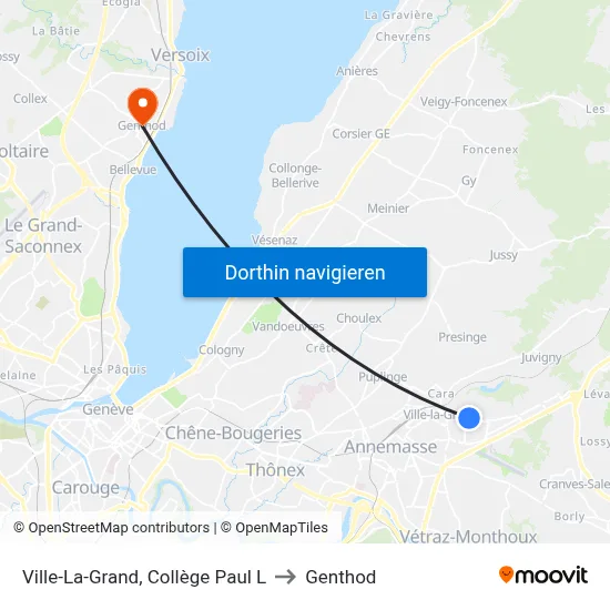 Ville-La-Grand, Collège Paul L to Genthod map