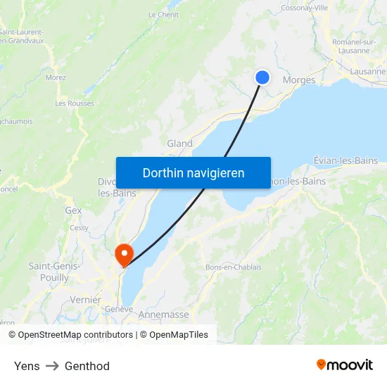 Yens to Genthod map