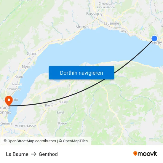 La Baume to Genthod map