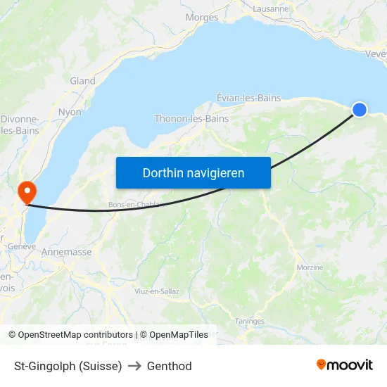 St-Gingolph (Suisse) to Genthod map