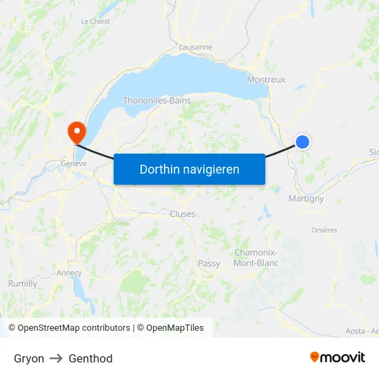 Gryon to Genthod map