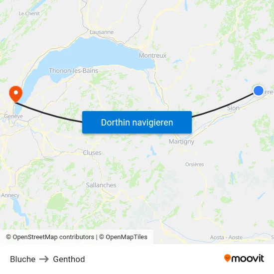 Bluche to Genthod map