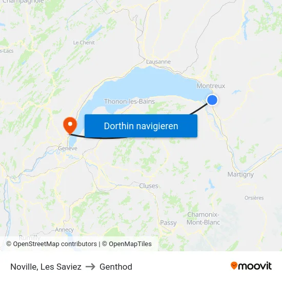 Noville, Les Saviez to Genthod map