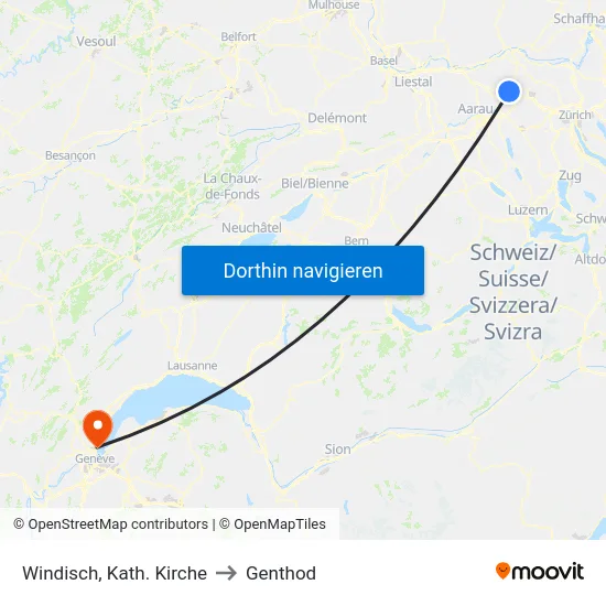 Windisch, Kath. Kirche to Genthod map