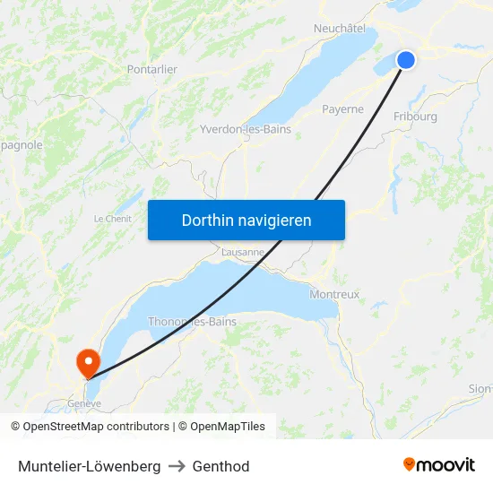 Muntelier-Löwenberg to Genthod map