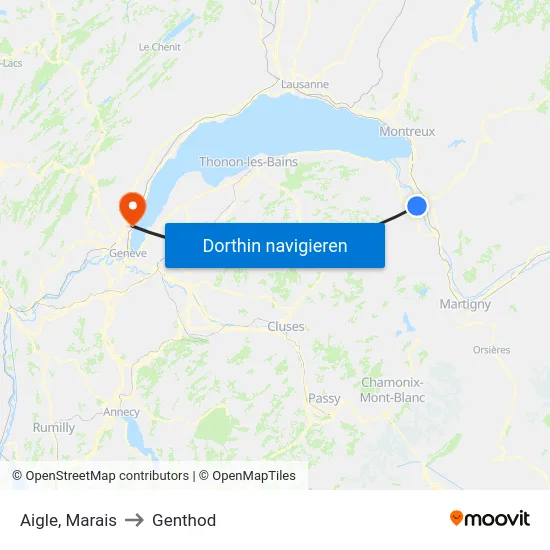 Aigle, Marais to Genthod map