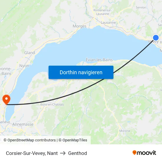 Corsier-Sur-Vevey, Nant to Genthod map