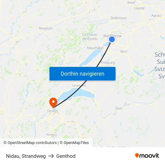 Nidau, Strandweg to Genthod map