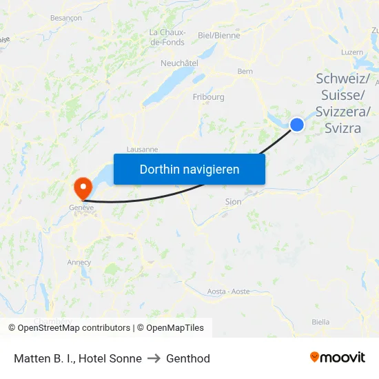 Matten B. I., Hotel Sonne to Genthod map